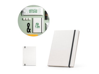 Zápisník A5 z recyklovaných kartónov od mlieka , Black (Farba Black)