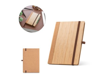 Zápisník A5 z bambusu a korku , natural (Farba natural)