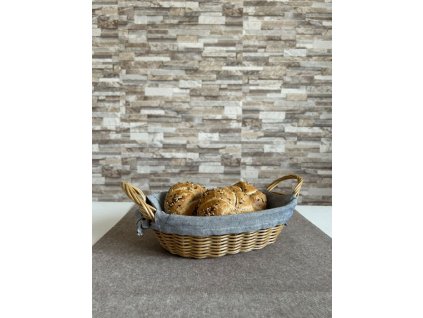 Pletený košík s rúčkami svetlý , granate (Farba granate)