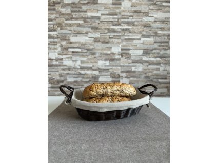 Pletený košík s rúčkami tmavohnedý , granate (Farba granate)