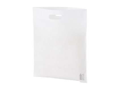 Netkaná nákupná taška RPET s výsekom (70 g/m2) , white (Farba white)