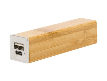 Bambusová powerbanka 2200 mAh , natural (Farba natural)