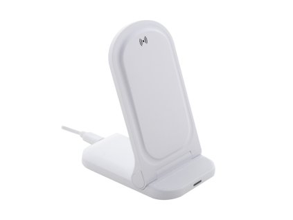 Stojan mobilného telefónu s bezdrôtovou nabíjačkou 15W , white (Farba white)