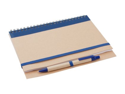 Zápisník A5 z recyklovaného papiera s perom , Navy (Farba Navy)