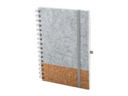 Špirálový zápisník A5 z recyklovanej plsti , Grey (Farba Grey)