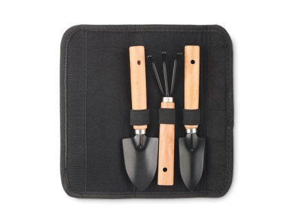 3-dielna sada záhradného náradia v RPET obale , Black (Farba Black)