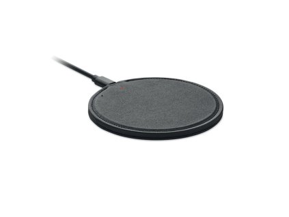 Bezdrôtová nabíjačka 15W z recyklovaného PU , Black (Farba Black)