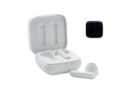TWS slúchadlá so solárnym nabíjaním , white (Farba white)