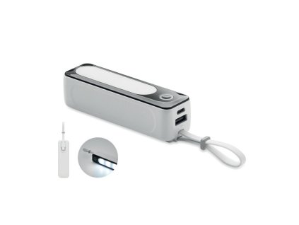 Powerbanka 5000 mAh s COB svetlom , white (Farba white)