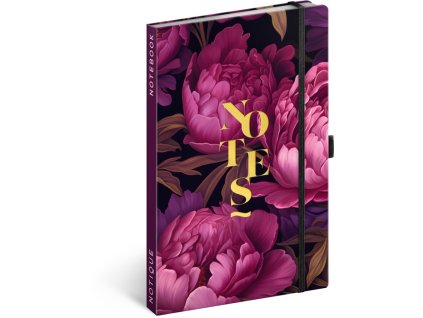 Notes linajkovaný Fialové kvety , mixed (Farba mixed)