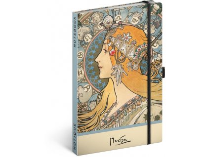 Notes bodkovaný A.Mucha - Zodiak , mixed (Farba mixed)