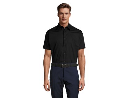 Men´s Strech-Shirt Broadway SSL , Black, S (Farba Black, Velkost S)