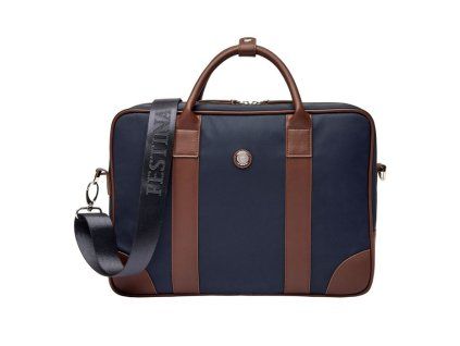 Taška na dokumenty Button , navy/brown (Farba Black)