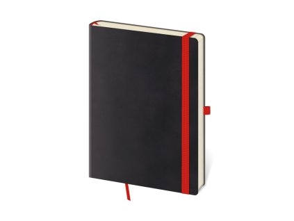Zápisník Flexies L - bodkovaný , black/red (Farba black/red)