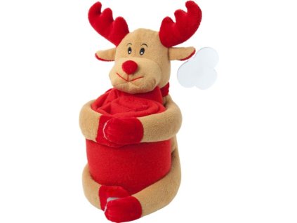 Vianočná deka s hračkou - sob , Red (Farba Red)