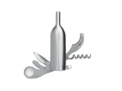 Vreckový nôž v tvare fľaše (4 funkcie) , Silver (Farba Silver)
