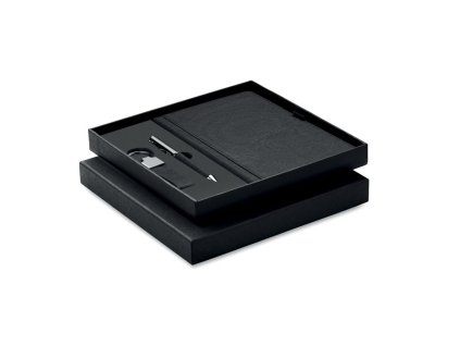 Sada - zápisník, pero a kľúčenka , Black (Farba Black)