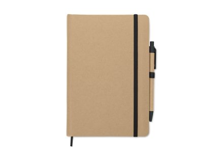 Recyklovaný zápisník A5 s perom , Black (Farba Black)