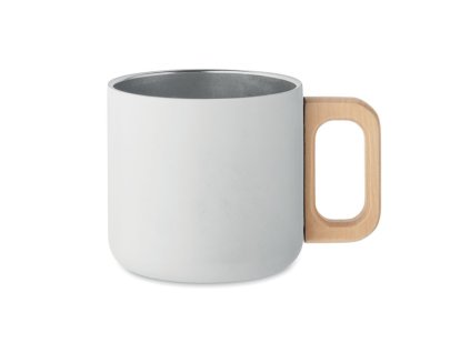 Dvojstenný nerezový hrnček 350 ml , white (Farba white)