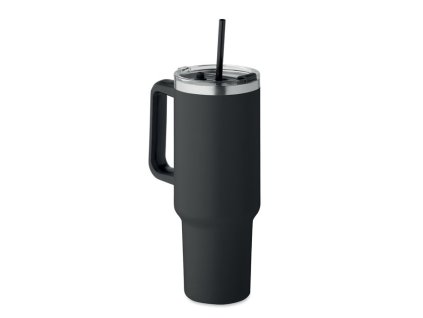 Dvojstenný nerezový hrnček 1200 ml , Black (Farba Black)