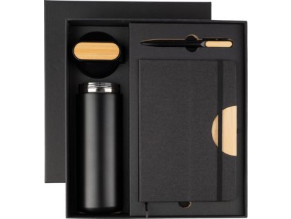 Sada - termoska, zápisník a pero , Black (Farba Black)