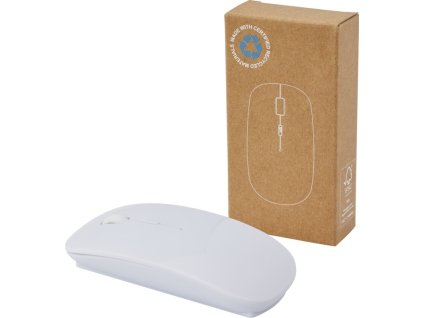 Bezdrôtová myš z recyklovaného plastu RCS , white (Farba white)