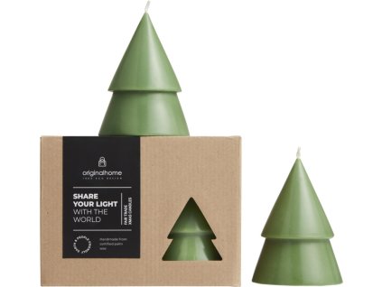 Stredná sviečka (2ks) - vianočný stromček Originalhome , heather green (Farba heather green)