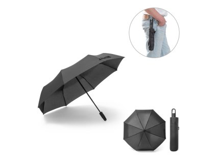 Skladací open-close dáždnik , Black (Farba Black)