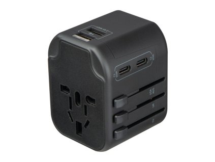 Cestovný adaptér (EÚ,UK,USA) , Black (Farba Black)