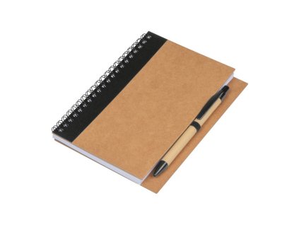 Špirálový zápisník A5 s perom , Black (Farba Black)