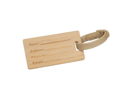 Bambusová visačka na batožinu , Beige