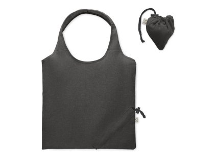 Skladacia taška z recyklovanej bavlny (140 g/m2) , Black (Farba Black)