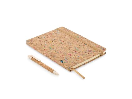 Farebný korkový zápisník A5 , Beige (Farba Beige)