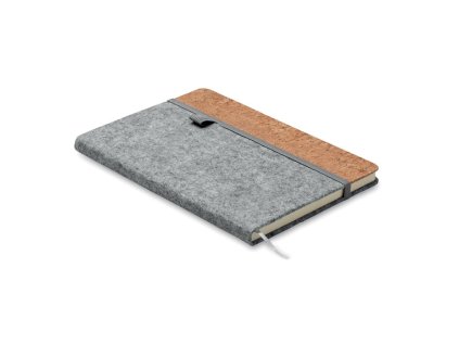 Zápisník A5 z RPET a korku , Grey (Farba Grey)