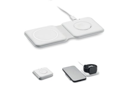 Skladacia bezdrôtová nabíjačka 2v1 , white (Farba white)