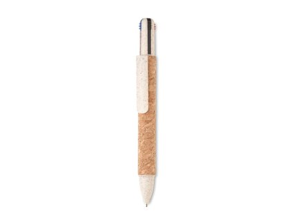 4-farebné korkové pero , Beige (Farba Beige)