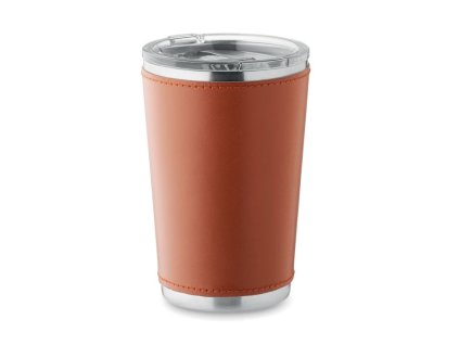 Termopohár s koženkovým obalom 350 ml , Brown (Farba Brown)