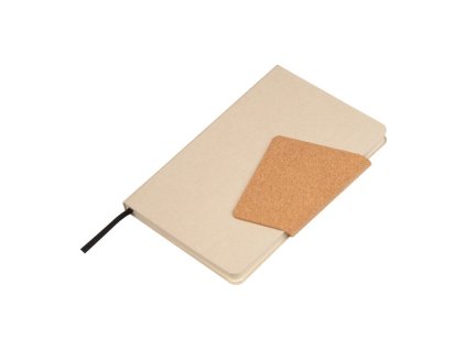 Magnetický zápisník A5 s obalom z recyklovaného kartónu , Beige (Farba Beige)