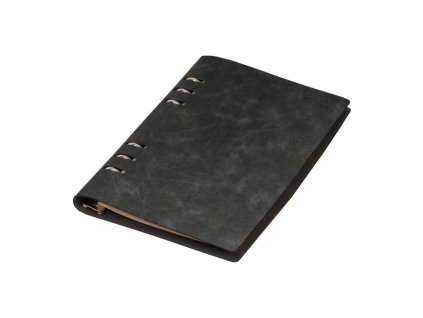 Špirálový zápisník A5 s PU väzbou , Black (Farba Black)