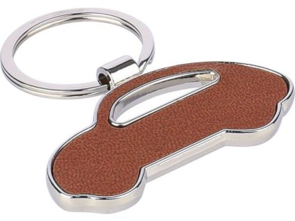 Kľúčenka z recyklovanej kože - auto , Brown (Farba Brown)