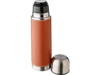 Termoska s koženkovým obalom 400 ml , Brown (Farba Brown)