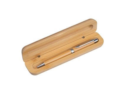 Bambusové guľôčkové pero v krabičke , Beige (Farba Beige)