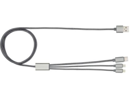 Nabíjací kábel 3v1 Trident 2+ , gun metal (Farba gun metal)