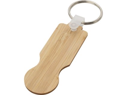 Bambusová kľúčenka so žetónom Ronan , natural (Farba natural)