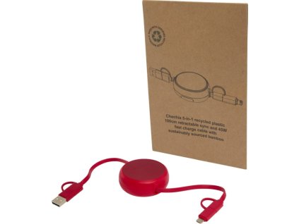 Dátový a rýchlonabíjací kábel 5v1 45W , Red (Farba Red)