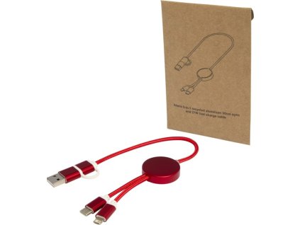 Dátový a nabíjací kábel 5v1 27W 30cm Alasia , Red (Farba Red)