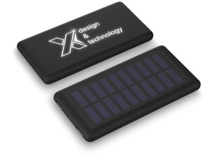 Svietiaca solárna powerbanka 8000 mAh , Black (Farba Black)