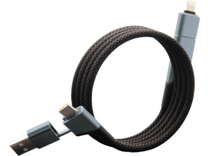 Ultra rýchly nabíjací kábel 4v1 100W , gun metal (Farba gun metal)