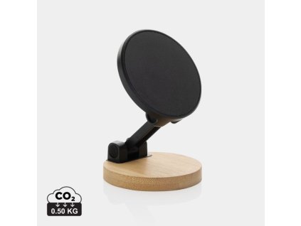 Stojan na telefón Magmount z RCS plastu a bambusu , Black (Farba Black)