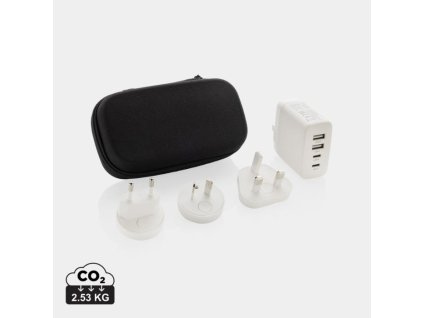 Cestovná nabíjačka TravelCharge Pro s USB-C z RCS plastu , white (Farba white)
